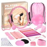 20 Pcs Pilates Ring Set for Women, Magic Circle Pilates Rings 12 with Resistance Bands, Pilates Kit for Home Workouts, Pilates Equipment for Strength, Toning and Flexibility(Pink,15pcs) - Retail: $27' 20 Pcs Pilates Ring Set for Women, Magic Circle Pilates Rings 12 with Resistance Bands, Pilates Kit for Home Workouts, Pilates Equipment for Strength, Toning and Flexibility(Pink,15pcs) - Retail: $27'