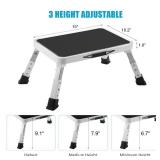 Folding Step Stool, Height-Adjustable Step Stool with Non-Slip Platform, Step Ladder for Adults or Kids in Kitchen, Home, 330 Lbs Capacity - Retail: $26 Folding Step Stool, Height-Adjustable Step Stool with Non-Slip Platform, Step Ladder for Adults or Kids in Kitchen, Home, 330 Lbs Capacity - Retail: $26
