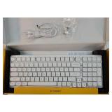 Creamy Mechanical Keyboard Wired, Hot Swappable, Pre-lubed Linear Switches, Gasket Structure with Sound Dampening Foam, RGB Backlit, 99 Keys Custom Gaming Keyboard for PC/Mac,White - Retail: $50 Creamy Mechanical Keyboard Wired, Hot Swappable, Pre-lubed Linear Switches, Gasket Structure with Sound Dampening Foam, RGB Backlit, 99 Keys Custom Gaming Keyboard for PC/Mac,White - Retail: $50