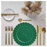 Green Chargers Plates Set of 6, Plastic Decorative Charge Plates for Dinner, Table Setting, Holiday, Thanksgiving, Christmas - Retail: $36 Green Chargers Plates Set of 6, Plastic Decorative Charge Plates for Dinner, Table Setting, Holiday, Thanksgiving, Christmas - Retail: $36