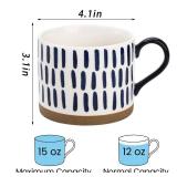 Set of 4 Large Ceramic Coffee Mugs, 15 Oz Hand Painted Coffee Cups with Handles, Vintage Glazed Porcelain Soup Mugs for Tea, Hot or Cold Drinks, Best Gifts for Birthday, Thanksgiving, Christmas - Reta Set of 4 Large Ceramic Coffee Mugs, 15 Oz Hand Painted Coffee Cups with Handles, Vintage Glazed Porcelain Soup Mugs for Tea, Hot or Cold Drinks, Best Gifts for Birthday, Thanksgiving, Christmas - Reta