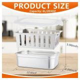 Stainless Steel Food Storage Container with Removable Colander & Lid, Food Meat Vegetable Fruit Bacon Drain Marinating Containers Box Set for Refrigerator, Kitchen, BBQ, Cooking - Retail: $30 Stainless Steel Food Storage Container with Removable Colander & Lid, Food Meat Vegetable Fruit Bacon Drain Marinating Containers Box Set for Refrigerator, Kitchen, BBQ, Cooking - Retail: $30