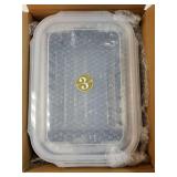 Stainless Steel Food Storage Container with Removable Colander & Lid, Food Meat Vegetable Fruit Bacon Drain Marinating Containers Box Set for Refrigerator, Kitchen, BBQ, Cooking - Retail: $30 Stainless Steel Food Storage Container with Removable Colander & Lid, Food Meat Vegetable Fruit Bacon Drain Marinating Containers Box Set for Refrigerator, Kitchen, BBQ, Cooking - Retail: $30