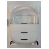 Makeup Organizer Skincare Organizers - Cosmetic Display Cases with Transparent Cover, SkinCare Organizers for Bathroom Countertop, Bedroom Vanity Desk, Lipstick Organizer, White - Retail: $42 Makeup Organizer Skincare Organizers - Cosmetic Display Cases with Transparent Cover, SkinCare Organizers for Bathroom Countertop, Bedroom Vanity Desk, Lipstick Organizer, White - Retail: $42