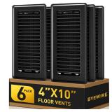 Floor Register 4x10, Floor Vent Covers for Home Floor, Sidewall, Heavy Duty Steel Walkable Floor Grates, Adjustable Air Vent Covers Rust Proof Finish, 4 x 10'' Floor Vent, 6 Pack, Black - Retail: $30' Floor Register 4x10, Floor Vent Covers for Home Floor, Sidewall, Heavy Duty Steel Walkable Floor Grates, Adjustable Air Vent Covers Rust Proof Finish, 4 x 10'' Floor Vent, 6 Pack, Black - Retail: $30'