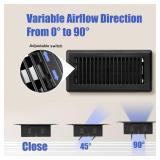 Floor Register 4x10, Floor Vent Covers for Home Floor, Sidewall, Heavy Duty Steel Walkable Floor Grates, Adjustable Air Vent Covers Rust Proof Finish, 4 x 10'' Floor Vent, 6 Pack, Black - Retail: $30' Floor Register 4x10, Floor Vent Covers for Home Floor, Sidewall, Heavy Duty Steel Walkable Floor Grates, Adjustable Air Vent Covers Rust Proof Finish, 4 x 10'' Floor Vent, 6 Pack, Black - Retail: $30'