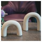 Defined Deco Ceramics Arch Decorative Objects, Neutral Home Decor for Shelves, Shelf Decor Aesthetic, Home Decorations for Living Room Decor, - Retail: $26 Defined Deco Ceramics Arch Decorative Objects, Neutral Home Decor for Shelves, Shelf Decor Aesthetic, Home Decorations for Living Room Decor, - Retail: $26