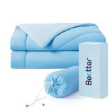 Cooling Blankets for Hot Sleepers - Summer Blanket Thin Lightweight Breathable Soft Double Side with Bag for Travel, Cooling Comforter for Couch Sofa, Keep Cool for Night Sweats, Blue 50x60 - Retail: Cooling Blankets for Hot Sleepers - Summer Blanket Thin Lightweight Breathable Soft Double Side with Bag for Travel, Cooling Comforter for Couch Sofa, Keep Cool for Night Sweats, Blue 50x60 - Retail: