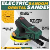 Pro-Grade Random Orbital Sander | 350W Brushless Powerhouse w/Dual 5 & 6' Pads | 4000-10K RPM Variable Speed | Dust-Free Woodworking Beast for Floors, Auto & DIY Projects - Retail: $160' Pro-Grade Random Orbital Sander | 350W Brushless Powerhouse w/Dual 5 & 6' Pads | 4000-10K RPM Variable Speed | Dust-Free Woodworking Beast for Floors, Auto & DIY Projects - Retail: $160'