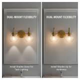 Gold Bathroom Light Fixtures 2 Light Vanity Lights Over Mirror with Clear Glass Lamps Shades Bathroom Wall Lamp for Mirror Kitchen Bedroom Hallway Living Room - Retail: $46 Gold Bathroom Light Fixtures 2 Light Vanity Lights Over Mirror with Clear Glass Lamps Shades Bathroom Wall Lamp for Mirror Kitchen Bedroom Hallway Living Room - Retail: $46