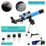 Kids Telescope 400x40mm with Tripod & Finder Scope, Portable Telescope for Kids & Beginners, Travel Telescope with 3 Magnification Eyepieces and Moon Mirror - Retail: $30 Kids Telescope 400x40mm with Tripod & Finder Scope, Portable Telescope for Kids & Beginners, Travel Telescope with 3 Magnification Eyepieces and Moon Mirror - Retail: $30