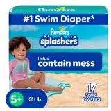 Pampers Swim Diapers - Splashers - Size 5+, 17 Count, Gap-Free Disposable Baby Swimming Pants - Retail: $10 Pampers Swim Diapers - Splashers - Size 5+, 17 Count, Gap-Free Disposable Baby Swimming Pants - Retail: $10