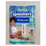 Pampers Swim Diapers - Splashers - Size 5+, 17 Count, Gap-Free Disposable Baby Swimming Pants - Retail: $10 Pampers Swim Diapers - Splashers - Size 5+, 17 Count, Gap-Free Disposable Baby Swimming Pants - Retail: $10
