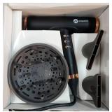 Professional Ionic Hair Dryer with Diffuser - Lightweight, Compact, Powerful & Fast Salon Blow Dryer with High Speed Brushless Motor for Travel, Women & Men (Ceramic, Black) - Retail: $130 Professional Ionic Hair Dryer with Diffuser - Lightweight, Compact, Powerful & Fast Salon Blow Dryer with High Speed Brushless Motor for Travel, Women & Men (Ceramic, Black) - Retail: $130