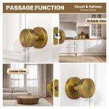 Antique Brass Passage Door Knobs Interior, Old Style Round Door Knob Antique Door Handle for Hallway Pantry Closet Door Knob - Retail: $36 Antique Brass Passage Door Knobs Interior, Old Style Round Door Knob Antique Door Handle for Hallway Pantry Closet Door Knob - Retail: $36