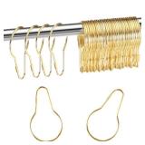Metal Shower Curtain Hooks Hanging Clips Metal Curtain Rings Practical Reusable Shower Hangers for Bathroom Bedroom Kitchen Home Applications(Gold,60 Pieces) - Retail: $10 Metal Shower Curtain Hooks Hanging Clips Metal Curtain Rings Practical Reusable Shower Hangers for Bathroom Bedroom Kitchen Home Applications(Gold,60 Pieces) - Retail: $10
