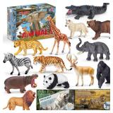 8 Pack Wild Animal Toys with Educational Booklet and Gift Box, Realistic Safari Animals Figures for Kids, Plastic Zoo Animals Figurines for Toddler Ages 1-3, Jungle Birthday Party Favor for Boy Girl ( 8 Pack Wild Animal Toys with Educational Booklet and Gift Box, Realistic Safari Animals Figures for Kids, Plastic Zoo Animals Figurines for Toddler Ages 1-3, Jungle Birthday Party Favor for Boy Girl (