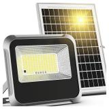 Solar Light Outdoor, 10000mAh Luces Solares Solar Powered Security Flood Light Outside 3000LM IP65 Waterproof Dusk to Dawn with Remote Control and 8.2 ft Cable for Yard, Garden, Shed, Barn. - Retail: Solar Light Outdoor, 10000mAh Luces Solares Solar Powered Security Flood Light Outside 3000LM IP65 Waterproof Dusk to Dawn with Remote Control and 8.2 ft Cable for Yard, Garden, Shed, Barn. - Retail: