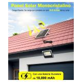 Solar Light Outdoor, 10000mAh Luces Solares Solar Powered Security Flood Light Outside 3000LM IP65 Waterproof Dusk to Dawn with Remote Control and 8.2 ft Cable for Yard, Garden, Shed, Barn. - Retail: Solar Light Outdoor, 10000mAh Luces Solares Solar Powered Security Flood Light Outside 3000LM IP65 Waterproof Dusk to Dawn with Remote Control and 8.2 ft Cable for Yard, Garden, Shed, Barn. - Retail: