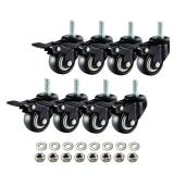 Heavy Duty Swivel Caster with 1.5in Threaded Bar, M8x25 Nut Spacer, for Shopping Carts, Workbenches and Furniture (with Brake, 8) - Retail: $29 Heavy Duty Swivel Caster with 1.5in Threaded Bar, M8x25 Nut Spacer, for Shopping Carts, Workbenches and Furniture (with Brake, 8) - Retail: $29