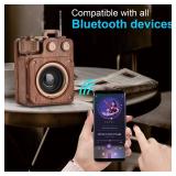 Retro Bluetooth Speaker with FM Radio, Wireless, Stereo Sound, Bluetooth 5.1, USB-C, Bass, AUX & TF-Card Input, Portable for Home, Office, Travel, Gift Ideas, Brown - Retail: $40 Retro Bluetooth Speaker with FM Radio, Wireless, Stereo Sound, Bluetooth 5.1, USB-C, Bass, AUX & TF-Card Input, Portable for Home, Office, Travel, Gift Ideas, Brown - Retail: $40