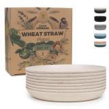 Grow Forward Premium Wheat Straw Plates - 8 Inch Reusable Hard Plastic Dinner Plates Set of 8 - Unbreakable Microwave Safe Plates for Dessert, Camping, RV, Outdoors, Patio, Kitchen Dishes - Sahara - R Grow Forward Premium Wheat Straw Plates - 8 Inch Reusable Hard Plastic Dinner Plates Set of 8 - Unbreakable Microwave Safe Plates for Dessert, Camping, RV, Outdoors, Patio, Kitchen Dishes - Sahara - R