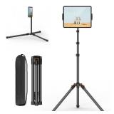 72in Tablet Floor Stand Tripod, Tablet Stand Floor with 360° Ball Head, Height Adjustable Floor Stand Holder with Case, Tall Tripod for Phone/Music/Stream/Recording and All 4.7-13 Devices - Retail: $ 72in Tablet Floor Stand Tripod, Tablet Stand Floor with 360° Ball Head, Height Adjustable Floor Stand Holder with Case, Tall Tripod for Phone/Music/Stream/Recording and All 4.7-13 Devices - Retail: $