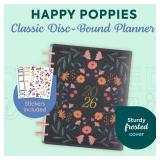 Happy Planner Disc-Bound Planner Jan.Dec. 2026, Includes 3 Extra Months and 2 Sticker Sheets, Classic Size, 7 x 9.25', Dashboard Layout, Happy Poppies - Retail: $20' Happy Planner Disc-Bound Planner Jan.Dec. 2026, Includes 3 Extra Months and 2 Sticker Sheets, Classic Size, 7 x 9.25', Dashboard Layout, Happy Poppies - Retail: $20'