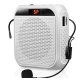 Portable Voice Amplifier for Teachers, Rechargeable Personal Amplifier Mic PA System Headset Microphone with Speaker for Teachers, Training, Meeting, Tour Guide, Yoga, Classroom (White) - Retail: $20 Portable Voice Amplifier for Teachers, Rechargeable Personal Amplifier Mic PA System Headset Microphone with Speaker for Teachers, Training, Meeting, Tour Guide, Yoga, Classroom (White) - Retail: $20