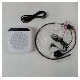 Portable Voice Amplifier for Teachers, Rechargeable Personal Amplifier Mic PA System Headset Microphone with Speaker for Teachers, Training, Meeting, Tour Guide, Yoga, Classroom (White) - Retail: $20 Portable Voice Amplifier for Teachers, Rechargeable Personal Amplifier Mic PA System Headset Microphone with Speaker for Teachers, Training, Meeting, Tour Guide, Yoga, Classroom (White) - Retail: $20