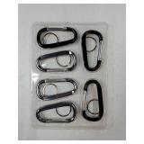6PCS Carabiner Caribeaner Clip,3 Large Aluminum D Ring Shape Carabeaner with 6PCS Keyring Keychain Hook (Black + Grey)' 6PCS Carabiner Caribeaner Clip,3 Large Aluminum D Ring Shape Carabeaner with 6PCS Keyring Keychain Hook (Black + Grey)'