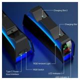 PS5 Controller Charger, QQV PS5 Charging Station for PS5 Dualsense Controllers - Fast Charging Dock with LED Indicator, Black PS5 Controller Charger, QQV PS5 Charging Station for PS5 Dualsense Controllers - Fast Charging Dock with LED Indicator, Black
