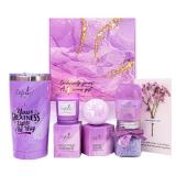 Lavender Spa Gift Set for Women 6pcs - Includes Candle, Handmade Soap, Bath Bomb, Bath Salts, Tumbler & Greeting Card - Ideal Gift for Birthdays, Mother s Day, Christmas, or Special Occasions Lavender Spa Gift Set for Women 6pcs - Includes Candle, Handmade Soap, Bath Bomb, Bath Salts, Tumbler & Greeting Card - Ideal Gift for Birthdays, Mother s Day, Christmas, or Special Occasions