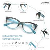 Trendy Oversized Blue Light Reading Glasses Women,Stylish Square Cat Eye Glasses 2 Pairs +2.0 Trendy Oversized Blue Light Reading Glasses Women,Stylish Square Cat Eye Glasses 2 Pairs +2.0