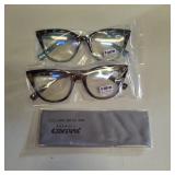 Trendy Oversized Blue Light Reading Glasses Women,Stylish Square Cat Eye Glasses 2 Pairs +2.0 Trendy Oversized Blue Light Reading Glasses Women,Stylish Square Cat Eye Glasses 2 Pairs +2.0