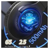 KVIDIO Bluetooth Headphones Over Ear, 65 Hours Playtime Wireless Headphones with Microphone, Foldable Lightweight Headset with Deep Bass, HiFi Stereo Sound Low Latency for Travel Work Cellphone KVIDIO Bluetooth Headphones Over Ear, 65 Hours Playtime Wireless Headphones with Microphone, Foldable Lightweight Headset with Deep Bass, HiFi Stereo Sound Low Latency for Travel Work Cellphone