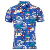 uideazone Men Ugly Christmas Hawaiian Shirt Santa Claus Party Aloha Beach Shirt Navy Blue 3XL uideazone Men Ugly Christmas Hawaiian Shirt Santa Claus Party Aloha Beach Shirt Navy Blue 3XL
