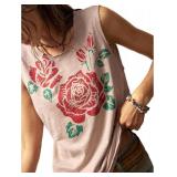 SOLY HUX Women's Floral Tank Tops Sleeveless Crewneck Casual Summer Vacation Top Size Large SOLY HUX Women's Floral Tank Tops Sleeveless Crewneck Casual Summer Vacation Top Size Large