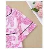 Women's 2 Piece Leopard Pajama Set Animal Short Sleeve Button Down Pj Shorts Set Size Large Women's 2 Piece Leopard Pajama Set Animal Short Sleeve Button Down Pj Shorts Set Size Large