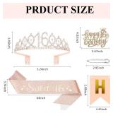 CAVETEE Birthday Decorations for Women, Rose Gold Party Decorations Kit Including Crown and Sash, Happy Birthday Banner and Cake Topper for Women and Girls Party (16th) CAVETEE Birthday Decorations for Women, Rose Gold Party Decorations Kit Including Crown and Sash, Happy Birthday Banner and Cake Topper for Women and Girls Party (16th)