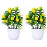 Amosfun Small Artificial Lemon Tree Faux Bonsai Plant with Pot 9.44X14.96X7.48In Decorative Fake Lemon Tree for Home Office Desk D Cor Amosfun Small Artificial Lemon Tree Faux Bonsai Plant with Pot 9.44X14.96X7.48In Decorative Fake Lemon Tree for Home Office Desk D Cor