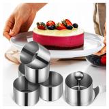 Cabilock 6-Pack Stainless Steel Round Cake Mousse Molds 2.87 Inch Mini Ring Baking Set for Home Bakers Small Desserts and Parties Cabilock 6-Pack Stainless Steel Round Cake Mousse Molds 2.87 Inch Mini Ring Baking Set for Home Bakers Small Desserts and Parties