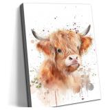 Watercolor Highland Cow Art Print Decor Farm Animal Painting Wall Art Abstract Cattle Artwork for Bedroom Bathroom Living Room Nursery Playroom Kids Room Decoration 12x16in Animal Lover Gift Framed Watercolor Highland Cow Art Print Decor Farm Animal Painting Wall Art Abstract Cattle Artwork for Bedroom Bathroom Living Room Nursery Playroom Kids Room Decoration 12x16in Animal Lover Gift Framed