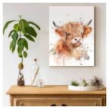 Watercolor Highland Cow Art Print Decor Farm Animal Painting Wall Art Abstract Cattle Artwork for Bedroom Bathroom Living Room Nursery Playroom Kids Room Decoration 12x16in Animal Lover Gift Framed Watercolor Highland Cow Art Print Decor Farm Animal Painting Wall Art Abstract Cattle Artwork for Bedroom Bathroom Living Room Nursery Playroom Kids Room Decoration 12x16in Animal Lover Gift Framed
