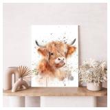 Watercolor Highland Cow Art Print Decor Farm Animal Painting Wall Art Abstract Cattle Artwork for Bedroom Bathroom Living Room Nursery Playroom Kids Room Decoration 12x16in Animal Lover Gift Framed Watercolor Highland Cow Art Print Decor Farm Animal Painting Wall Art Abstract Cattle Artwork for Bedroom Bathroom Living Room Nursery Playroom Kids Room Decoration 12x16in Animal Lover Gift Framed