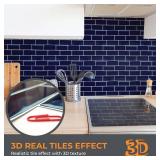 WALPLUS 6-Sheets Peel and Stick Backsplash for Kitchen Removable Backsplash for Renters 11.8' x 11.8' Self Adhesive Stick Tile for Kitchen Bathrom Deep Blue Glossy with White Grout WALPLUS 6-Sheets Peel and Stick Backsplash for Kitchen Removable Backsplash for Renters 11.8' x 11.8' Self Adhesive Stick Tile for Kitchen Bathrom Deep Blue Glossy with White Grout