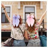 4 Pcs Silky Satin Hair Bows Coquette Oversized Satin Bows Long Tail Hair Ribbon Bow Clips Barrettes Big Bowknot Large Cute Aesthetic Oversized Pink Purple Bow Hairs Accessories Holiday Gifts 4 Pcs Silky Satin Hair Bows Coquette Oversized Satin Bows Long Tail Hair Ribbon Bow Clips Barrettes Big Bowknot Large Cute Aesthetic Oversized Pink Purple Bow Hairs Accessories Holiday Gifts