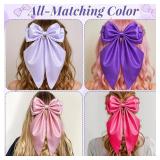 4 Pcs Silky Satin Hair Bows Coquette Oversized Satin Bows Long Tail Hair Ribbon Bow Clips Barrettes Big Bowknot Large Cute Aesthetic Oversized Pink Purple Bow Hairs Accessories Holiday Gifts 4 Pcs Silky Satin Hair Bows Coquette Oversized Satin Bows Long Tail Hair Ribbon Bow Clips Barrettes Big Bowknot Large Cute Aesthetic Oversized Pink Purple Bow Hairs Accessories Holiday Gifts