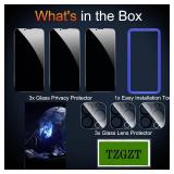 TZGZT True 25 Peep-Proof 3 Pack for iPhone 13 Pro Max Privacy Screen Protector, 3 Pack Camera Lens Protector Accessories, Tempered Glass Anti Spy Private Film Case Friendly, with Alignment Frame TZGZT True 25 Peep-Proof 3 Pack for iPhone 13 Pro Max Privacy Screen Protector, 3 Pack Camera Lens Protector Accessories, Tempered Glass Anti Spy Private Film Case Friendly, with Alignment Frame