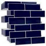WALPLUS 6-Sheets Peel and Stick Backsplash for Kitchen Removable Backsplash for Renters 11.8' x 11.8' Self Adhesive Stick Tile for Kitchen Bathrom Deep Blue Glossy with White Grout WALPLUS 6-Sheets Peel and Stick Backsplash for Kitchen Removable Backsplash for Renters 11.8' x 11.8' Self Adhesive Stick Tile for Kitchen Bathrom Deep Blue Glossy with White Grout